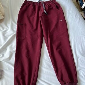 Figs high waisted Uman jogger, burgundy, large